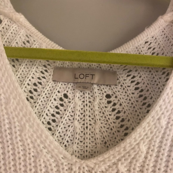 LOFT white cable knit sweater - Picture 3 of 5
